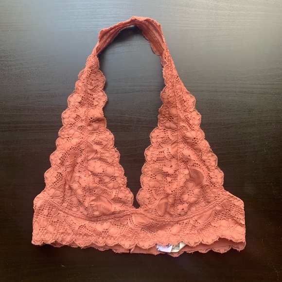 Intimately Free People Boho Peach/Bright Copper Galloon Unpadded Bralette Size S - Picture 2 of 5